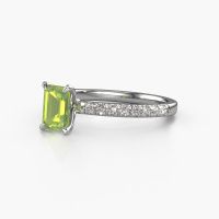 Image of Engagement Ring Crystal Eme 2<br/>950 platinum<br/>Peridot 6.5x4.5 mm