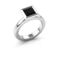Image of Stacking ring Trudy Square 950 platinum black diamond 1.56 crt