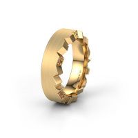 Image of Wedding ring WH2058L17EM<br/>585 gold ±7x2.6 mm<br/>Brown diamond