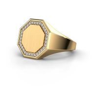Image of Men's ring floris octa 3<br/>585 gold<br/>Zirconia 1.2 mm