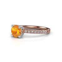 Image of Engagement ring saskia rnd 1<br/>585 rose gold<br/>Citrin 6.5 mm