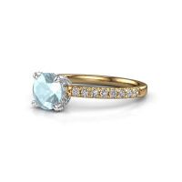 Image of Engagement ring saskia rnd 1<br/>585 gold<br/>Aquamarine 6.5 mm