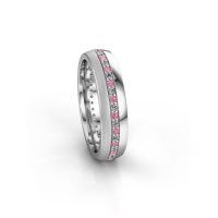 Image of Wedding ring WH0203L25BPM<br/>585 white gold ±5x2 mm<br/>Pink sapphire 1.3 mm