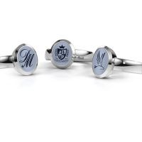 Afbeelding van Zegelring Oscar 2<br/>950 platina<br/>Licht blauwe lagensteen 11x9 mm