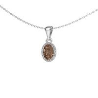 Image of Pendant seline ovl<br/>925 silver<br/>Brown diamond 0.90 crt
