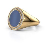 Image of Signet ring hilda 2<br/>585 gold<br/>Blue sardonyx 12x10 mm