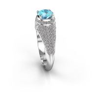 Afbeelding van Ring Sharee<br/>585 witgoud<br/>Blauw topaas 6.5 mm