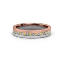 Image of Wedding ring WH0203L14BPM<br/>585 rose gold ±4x2 mm<br/>Yellow sapphire 1.3 mm