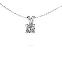 Image of Necklace Sam round 950 platinum diamond 1.00 crt