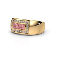 Image de Bague pour homme Lorenzo<br/>585 or jaune<br/>Saphir rose 1.1 mm