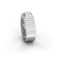 Image of Pinky ring Elias 925 silver aquamarine 5 mm