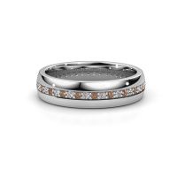 Image of Wedding ring WH0203L25BPM<br/>585 white gold ±5x2 mm<br/>Brown diamond 0.44 crt