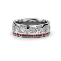 Image of Wedding ring WH2066L27D<br/>950 platinum ±7x2.4 mm<br/>Ruby 1 mm
