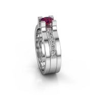 Afbeelding van Verlovingsring Myrthe 950 platina rhodoliet 5 mm
