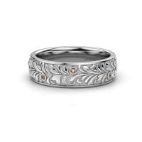 Image of Wedding ring WH2074L26D<br/>950 platinum ±6x2.4 mm<br/>Brown diamond