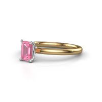 Afbeelding van Verlovingsring Crystal EME 1 585 goud roze saffier 6x4 mm