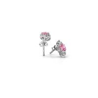 Image of Earrings Amie 925 silver pink sapphire 4 mm