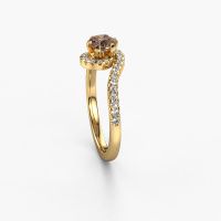 Afbeelding van Verlovingsring Elli 585 goud bruine diamant 0.752 crt