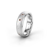 Image of Wedding ring WH2068L36BM<br/>585 white gold ±6x2 mm<br/>Brown diamond