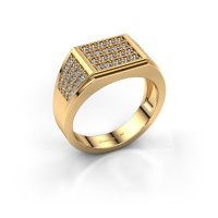 Image de Bague pour homme Tim<br/>585 or jaune<br/>Zircone 1.5 mm