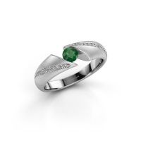 Image of Ring Hojalien 2<br/>585 white gold<br/>Emerald 4 mm