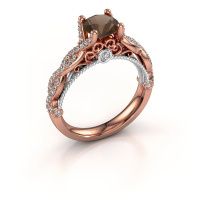 Afbeelding van Verlovingsring Chantelle<br/>585 rosé goud<br/>Rookkwarts 6.5 mm