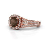 Image of Engagement ring Darla 585 rose gold smokey quartz 6.5 mm