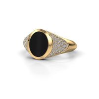 Afbeelding van Pinkring Giovani<br/>585 goud<br/>Onyx 10x8 mm