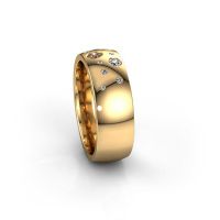 Image of Wedding ring WH0141L26BP<br/>585 gold ±7x2 mm<br/>Brown diamond