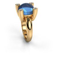 Afbeelding van Ring Janice RND<br/>585 goud<br/>Blauw topaas 12 mm