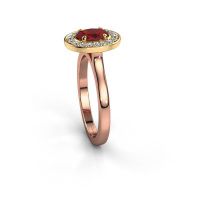Afbeelding van Ring Madelon 1<br/>585 rosé goud<br/>Robijn 7x5 mm