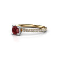 Image of Engagement ring saskia 2 cus<br/>585 gold<br/>Ruby 4.5 mm
