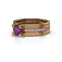 Afbeelding van Verlovingsring Myrthe 585 rosé goud amethist 5 mm