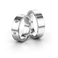 Image of Wedding rings set WH0105LM16BP ±6x2 mm 14 Carat gold diamond 0.385 crt