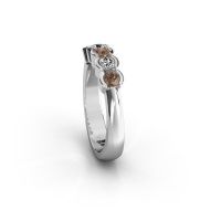 Afbeelding van Ring lotte 5<br/>585 witgoud<br/>Bruine diamant 0.50 crt