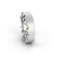 Image of Wedding ring WH2058L17EM<br/>585 white gold ±7x2.6 mm<br/>Yellow sapphire