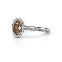 Image of Engagement ring seline ovl 2<br/>950 platinum<br/>brown diamond 0.981 crt