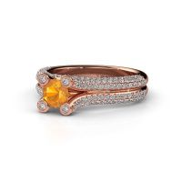 Afbeelding van Verlovingsring Stefanie 2<br/>585 rosé goud<br/>Citrien 5 mm