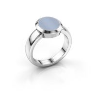Afbeelding van Zegelring Oscar 2<br/>950 platina<br/>Licht blauwe lagensteen 11x9 mm