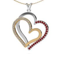 Image de Collier Cathy<br/>585 or blanc<br/>Rubis 1.8 mm