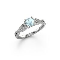 Image of Engagement Ring Marilou Cus<br/>585 white gold<br/>Aquamarine 5 mm