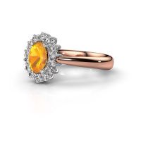 Image de Bague de fiançailles Margien 1<br/>585 or rose<br/>Citrine 7x5 mm
