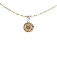 Image of Pendant Roos 585 white gold brown diamond 0.301 crt