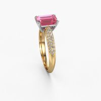 Afbeelding van Verlovingsring Morane Eme<br/>585 goud<br/>Roze saffier 8x6 mm