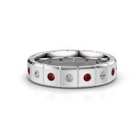 Image of Weddings ring WH2055L15DP<br/>950 platinum ±5x2.4 mm<br/>Garnet
