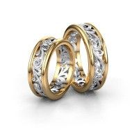 Image of Wedding rings set WHR0240LM ±7x2.1 mm 14 Carat gold diamond 0.01 crt