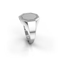 Image of Men's ring floris octa 3<br/>585 white gold<br/>Lab-grown diamond 0.24 crt