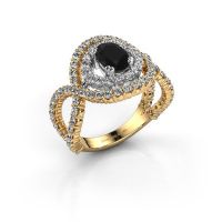 Image de Bague Chau<br/>585 or jaune<br/>diamant noir 2.13 crt
