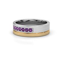 Afbeelding van Trouwring WH0312L16AM 585 witgoud amethist ±6x1.7 mm