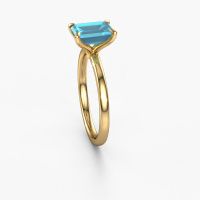 Image of Engagement Ring Crystal Eme 1<br/>585 gold<br/>Blue topaz 8x6 mm
